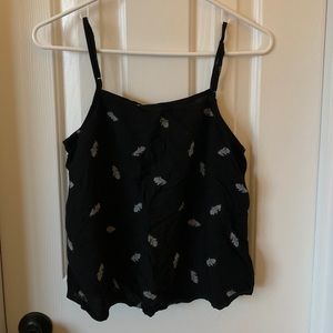 feather patterened satin tank